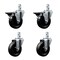 Service Caster 4'' Phenolic Wheel Swivel 7/8'' Square Stem Caster Set 2 Brakes, 4PK SCC-SQ20S414-PHS-PLB-78-2-S-2 - alternate 1